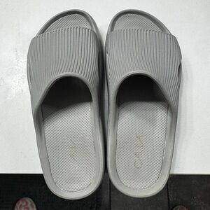 Gray Slide Sandals